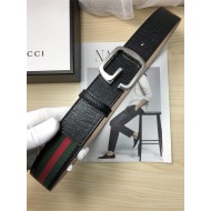 Gucci Web belt with G buckle Silver 38mm High