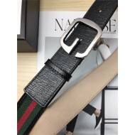 Gucci Web belt with G buckle Silver 38mm High