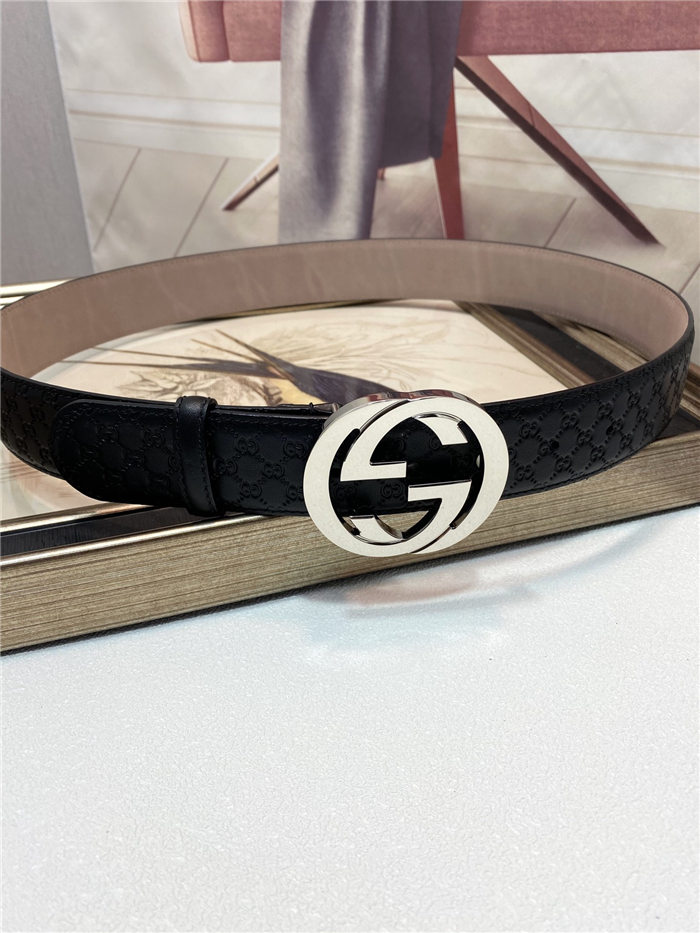 Gucci Signature belt with G buckle Silver 40mm High