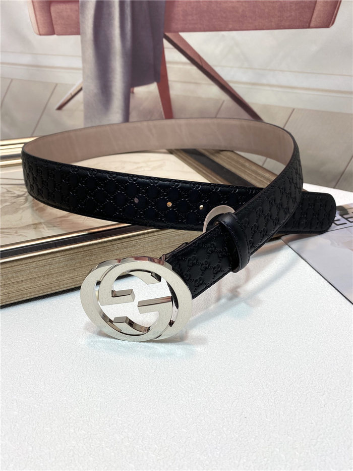 Gucci Signature belt with G buckle Silver 40mm High