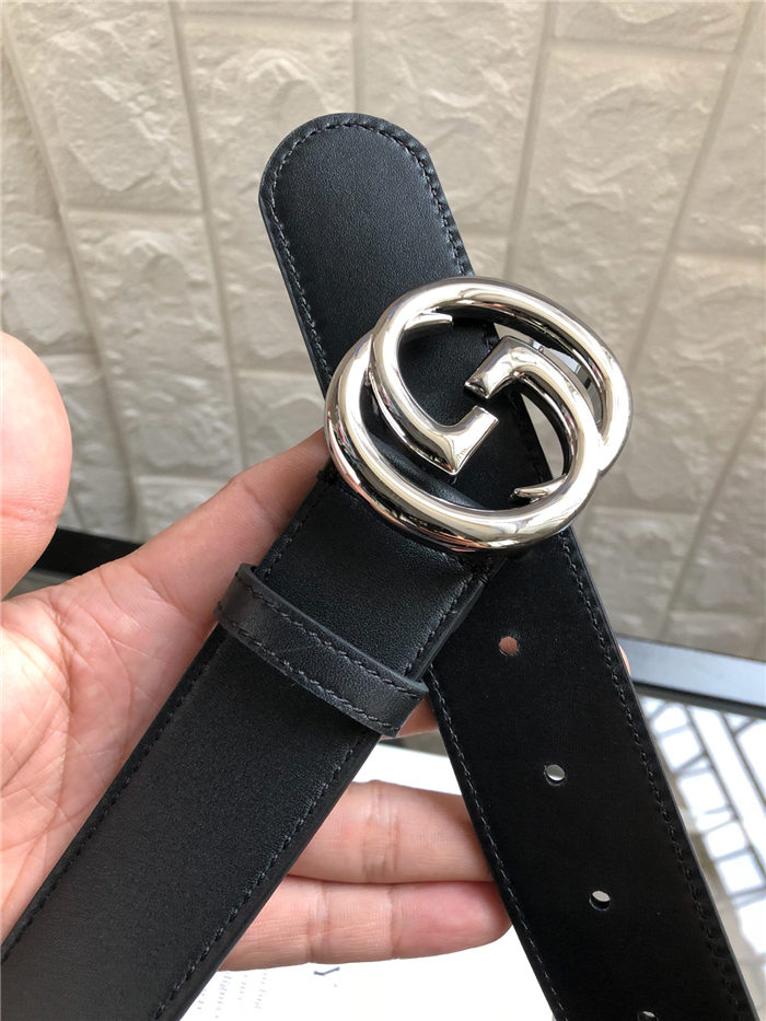 Gucci Leather belt with interlocking G buckle 38mm High