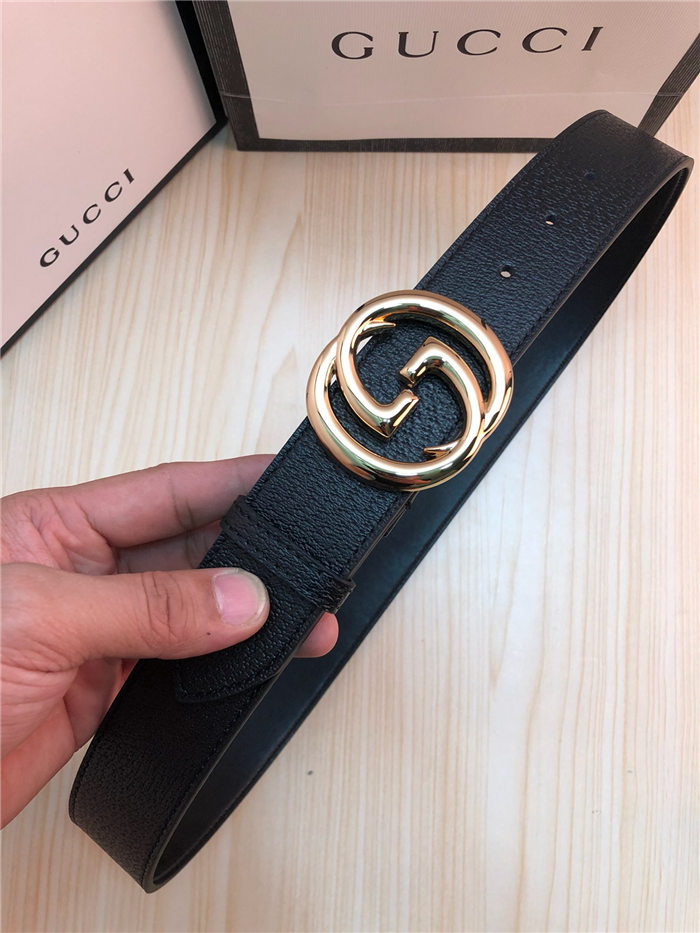 Gucci Leather belt with interlocking G buckle 38mm High