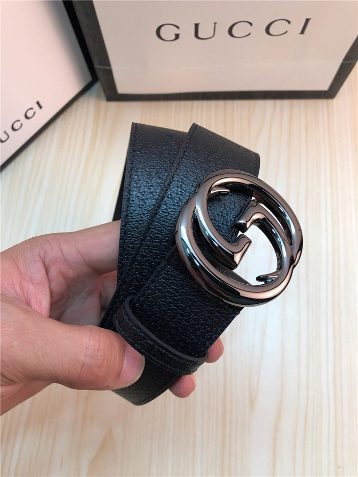 Gucci Leather belt with interlocking G buckle 38mm High