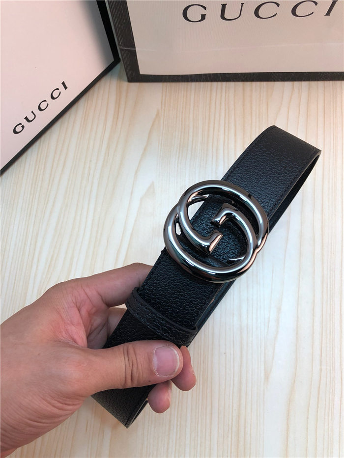 Gucci Leather belt with interlocking G buckle 38mm High