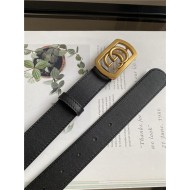 Gucci Thin belt with framed Double G buckle Anti-Gold 30mm High