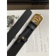 Gucci Thin belt with framed Double G buckle Gold 30mm High