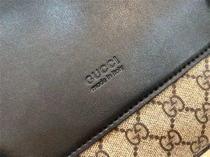 Gucci Signature leather messenger GG Beige mid