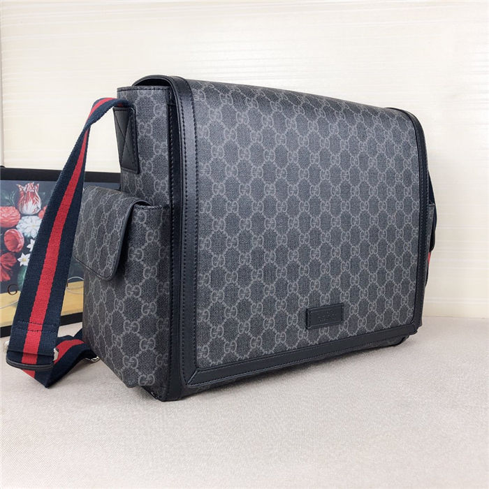 GG Supreme diaper bag Black/grey mid