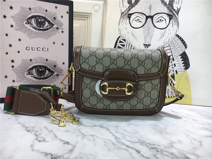 Gucci Horsebit 1955 mini bag Brown Trim mid