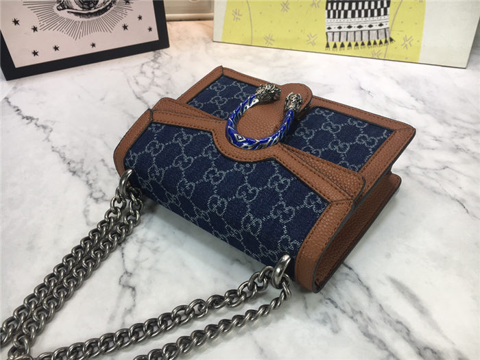 Dionysus mini bag jacquard denim mid