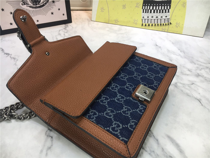 Dionysus mini bag jacquard denim mid