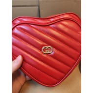 Gucci INTERLOCKING G MINI HEART SHOULDER BAG 751628 Red High