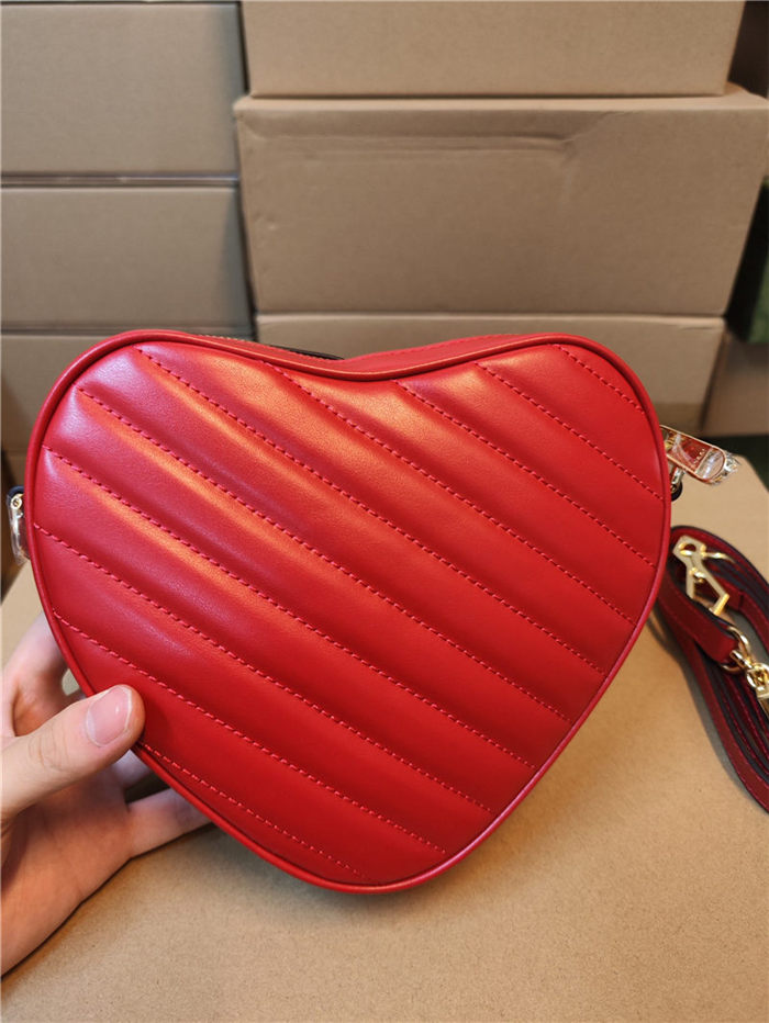 Gucci INTERLOCKING G MINI HEART SHOULDER BAG 751628 Red High