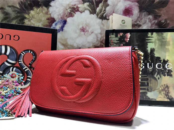 Gucci Soho Crossbody Camera Bag Red Mid