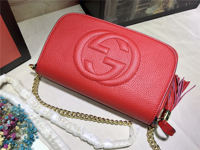 Gucci Soho Crossbody Camera Bag Red Mid