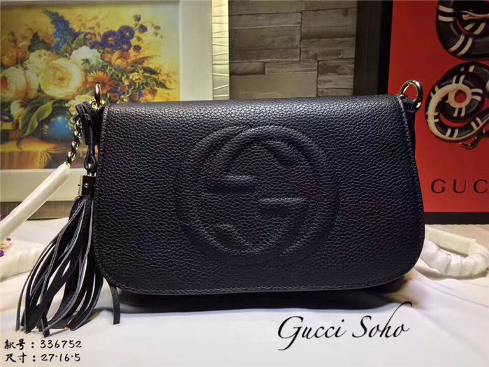 Gucci Soho Crossbody Camera Bag Black Mid