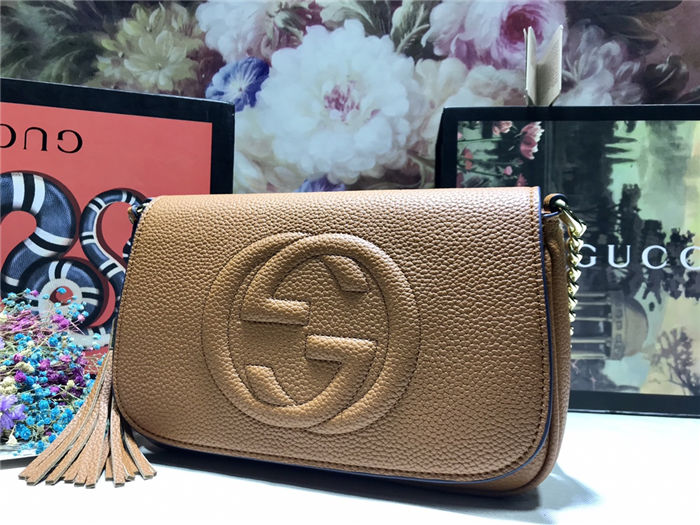 Gucci Soho Crossbody Camera Bag Camel Mid