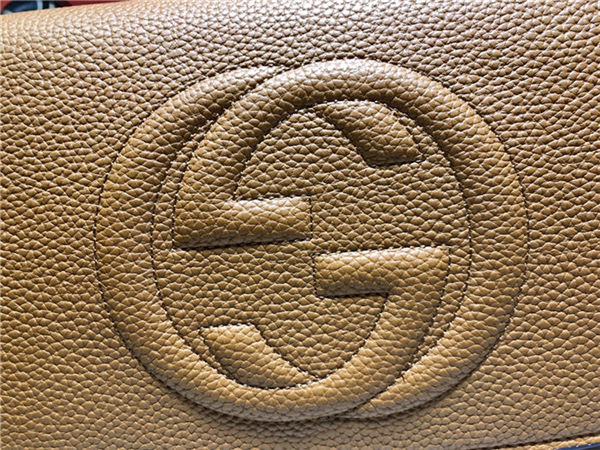 Gucci Soho Crossbody Camera Bag Camel Mid