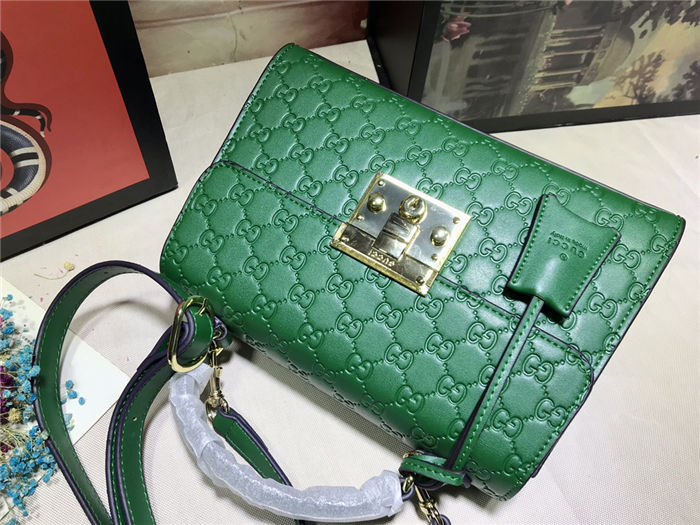 Gucci Padlock GG Supreme top handle bag Green Mid