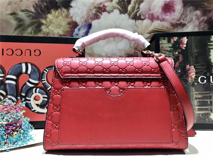 Gucci Padlock GG Supreme top handle bag Red Mid