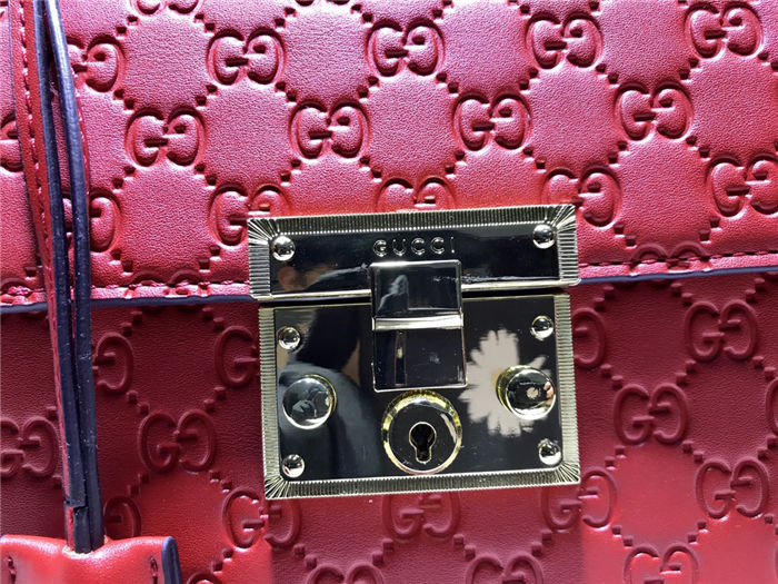 Gucci Padlock GG Supreme top handle bag Red Mid