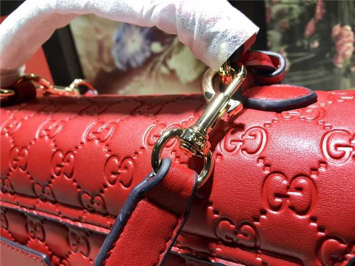 Gucci Padlock GG Supreme top handle bag Red Mid