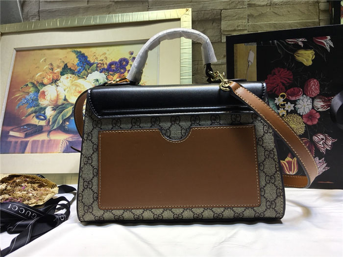 Gucci Padlock GG Supreme top handle bag GG-Black Mid