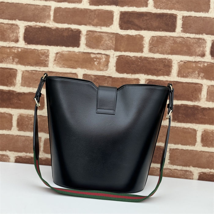 Gucci MEDIUM BUCKET SHOULDER BAG Leather 782904 Black High