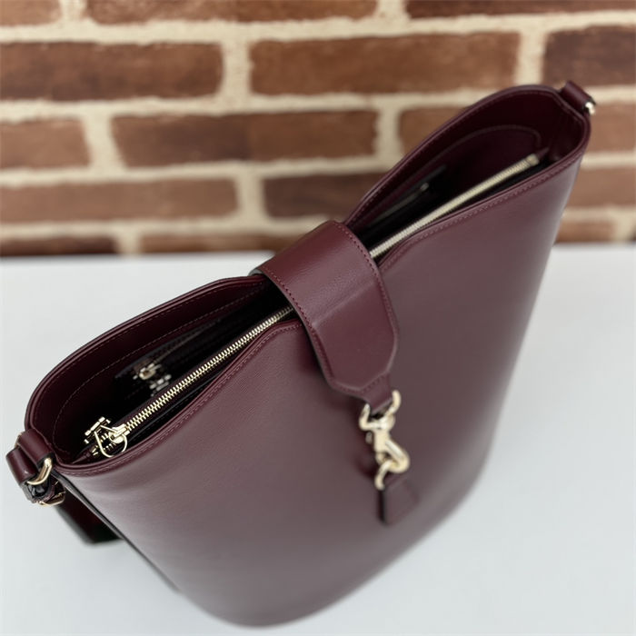 Gucci MEDIUM BUCKET SHOULDER BAG Leather 782904 Burgundy High