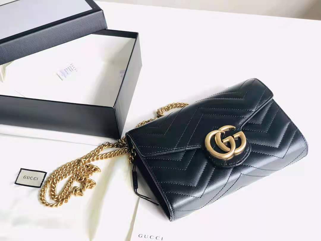 Gucci GG Marmont matelassé mini bag Black High