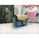 GG Marmont Super Mini Bag 476433 Butter/Blue Mid