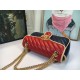 GG Marmont Small Shoulder Bag Blue/Red Mid