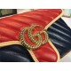 GG Marmont Small Shoulder Bag Blue/Red Mid