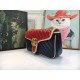 GG Marmont Small Shoulder Bag Blue/Red Mid