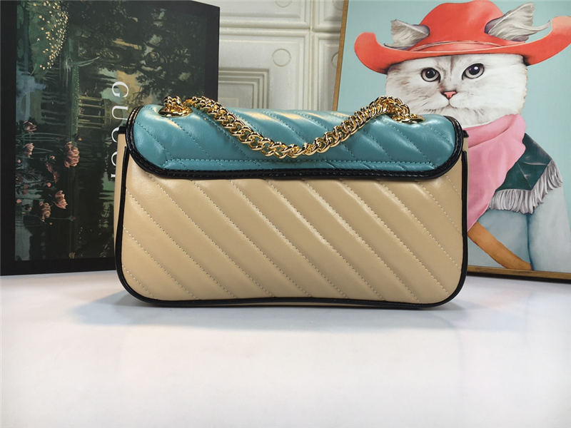 GG Marmont Small Shoulder Bag Butter/Blue Mid