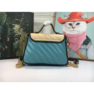 GG Marmont Mini Top Handle Bag Butter/Blue Mid