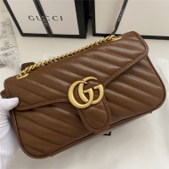 GG Marmont Small Shoulder Bag Brown Mid