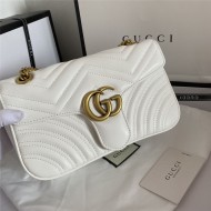 GG Marmont Small Shoulder Bag 443497 White Mid