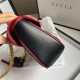 GG Marmont Small Shoulder Bag Black/Red Mid