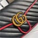 GG Marmont Small Shoulder Bag Black/Red Mid