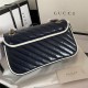 GG Marmont Small Shoulder Bag Shiny Navy Mid