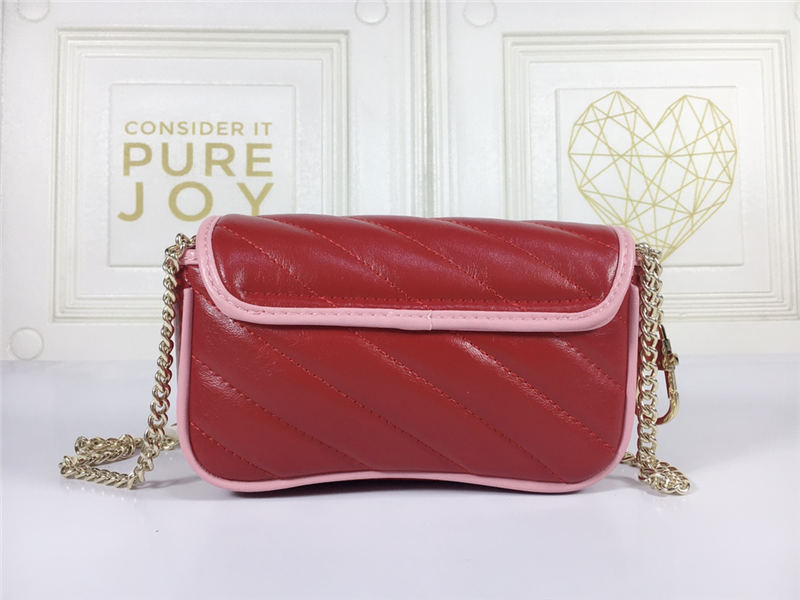 GG Marmont Super Mini Bag 476433 Red Mid