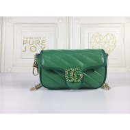 GG Marmont Super Mini Bag 476433 Green Mid