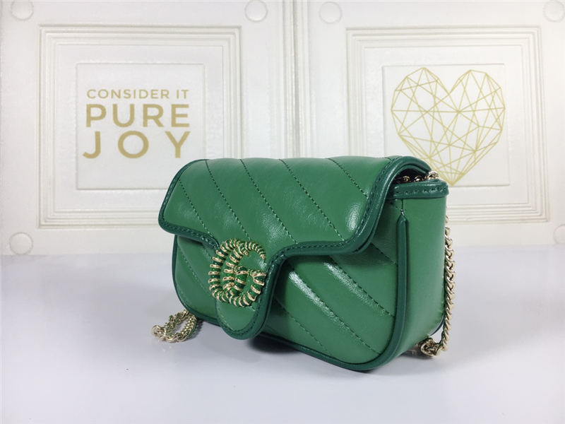 GG Marmont Super Mini Bag 476433 Green Mid