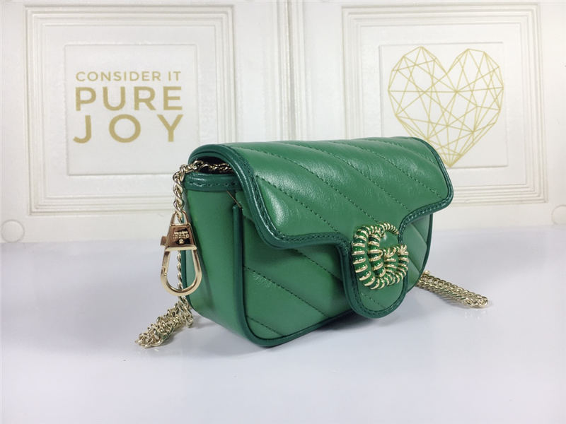 GG Marmont Super Mini Bag 476433 Green Mid