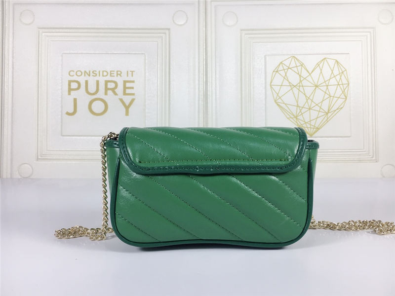 GG Marmont Super Mini Bag 476433 Green Mid