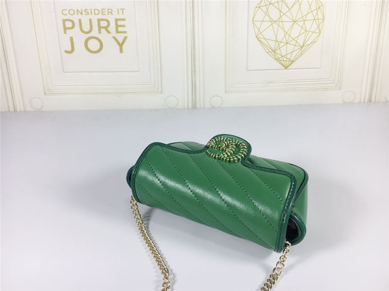 GG Marmont Super Mini Bag 476433 Green Mid