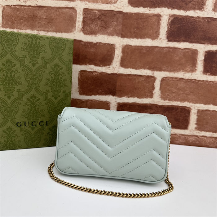 GG MARMONT MATELASSÉ SUPER MINI BAG 476433 Pale Green High