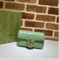 GG MARMONT MATELASSÉ SUPER MINI BAG 476433 Light Green High