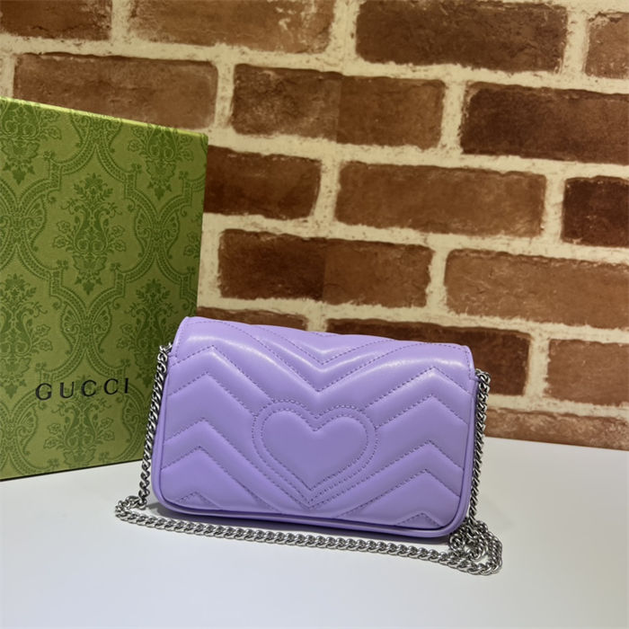 GG MARMONT MATELASSÉ SUPER MINI BAG 476433 Light Purple High